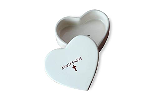 Personalized Baptism Keepsake Box with Heart Design