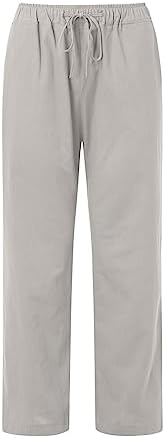 TTBDWiian Casual Linen Drawstring High Waisted Sweatpants for Women 1