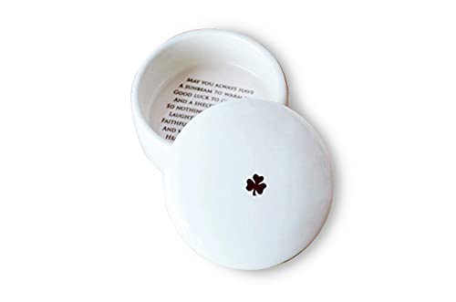 Baptism Gift Round Keepsake Box with Irish Blessing