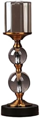 Elegant Metal Candlestick Holder with Glass Cover