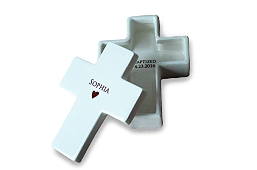 Personalized Cross Keepsake Box - Baptism First Communion Confirmation Gift