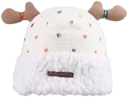 Christmas Winter Warm Deer Knit Hat with Thick Fleece