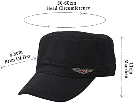 Mens Washed Cotton Flat Top Cap with Mesh Ventilation