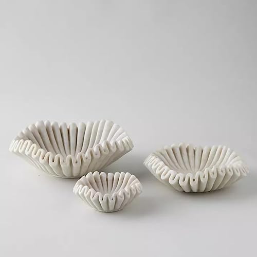 LE HOME DECOR Marble Ruffle Bowl 9 Inches