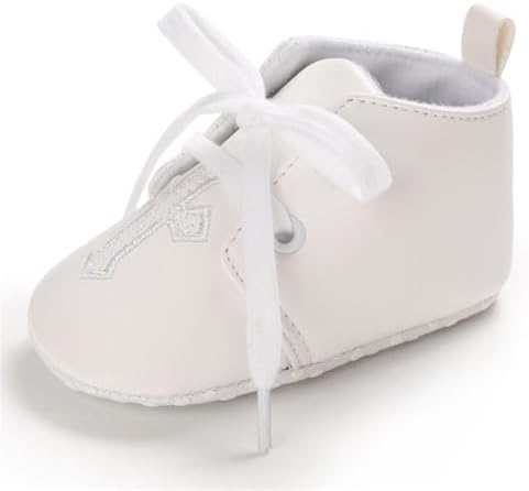 Baby Baptism Shoes Socks Set Soft White Cross Embroidered 3PC