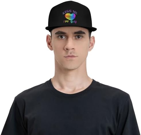 Baseball Cap Kiss Me Im Gay Black Adjustable