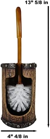 Ebros Gift Rustic Western Scroll Art Toilet Brush Set