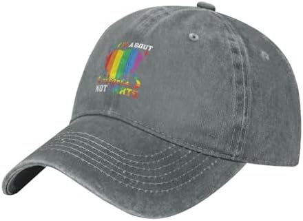 Love is About Hearts Not Parts Washed Denim Baseball Cap