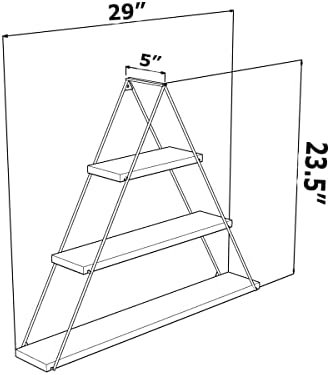 Rustic Metal Bracket Triangle Shelf for Books