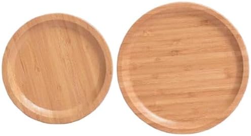 GNSN 15 cm Bamboo Serving Tray for Food Coffee Snacks Candles
