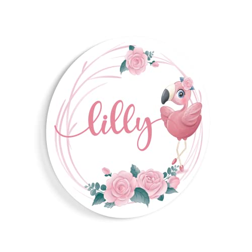 Letters by Leslie Floral Flamingo Name Sign 24 Inch 1