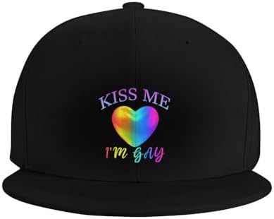 Baseball Cap Kiss Me Im Gay Black Adjustable
