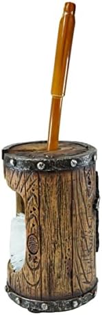 Ebros Gift Rustic Western Scroll Art Toilet Brush Set