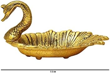 ECH Ethnic Choice Metal Swan Decorative Bowl Gold