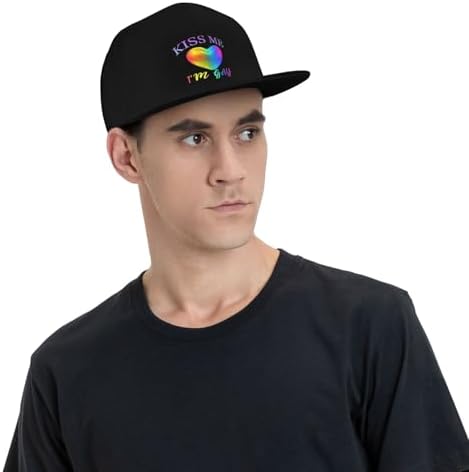 Baseball Cap Kiss Me Im Gay Black Adjustable