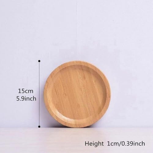GNSN 15 cm Bamboo Serving Tray for Food Coffee Snacks Candles