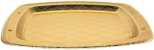 Pack of 2 14x10 Inch Iron Gold Serving Trays