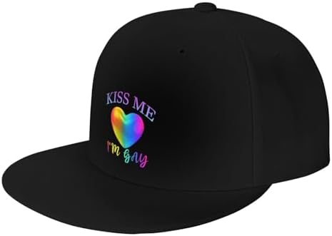 Baseball Cap Kiss Me Im Gay Black Adjustable