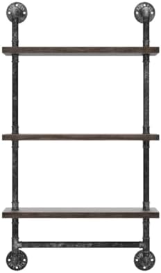 DRIRON Rustic 3-Tier Wall Shelf with Towel Bar24 Industrial Design