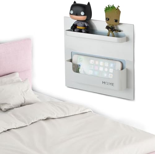 MATIMASU Bedside Shelf Organizer - Wall Mounted 87 x 87 x 2 Inches White