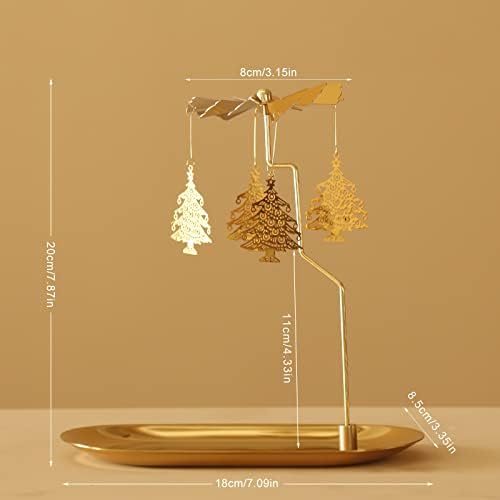 Creahaus Gold Carousel Candle Spinner with Tray