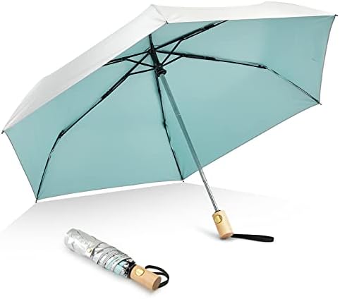 G4Free UV Protection Travel Umbrella with Wooden Handle