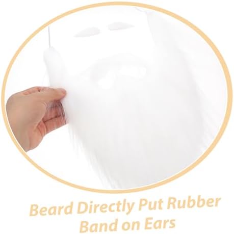WESIEVYA 1 Set White Plush Fake Mustache Christmas Beard Halloween Props