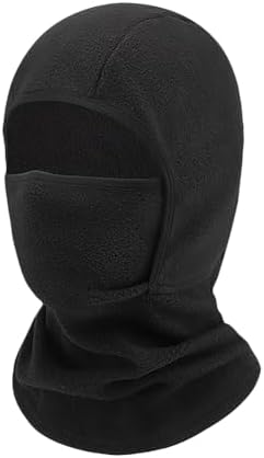 Kids Fleece Windproof Full Face Mask Black