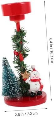 Christmas Candle Stand with Snowman Decor