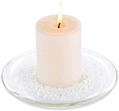 Nuptio Clear Glass Candle Holder 7 Inches Wedding Centerpiece Tray