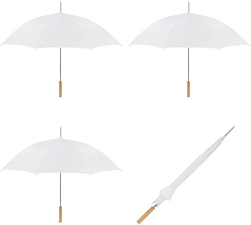 Wedding Umbrella - 35 Inch White Stick Umbrella 10 Pack