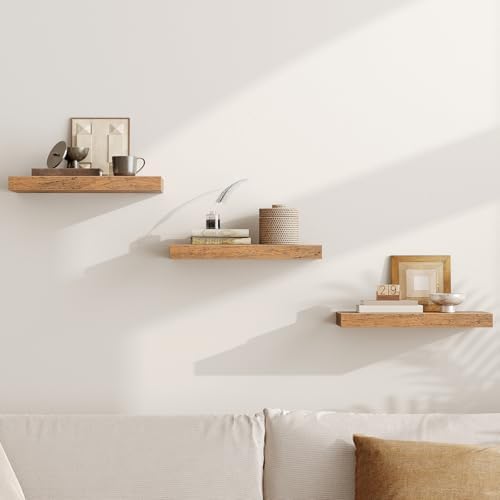 RALGEND Floating Shelves Set of 3 with Invisible Brackets