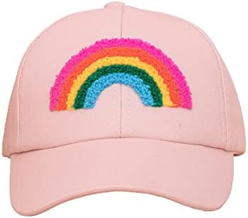 Julerwoo Kids Girls Pink Baseball Cap with Unicorn Rainbow Embroidery