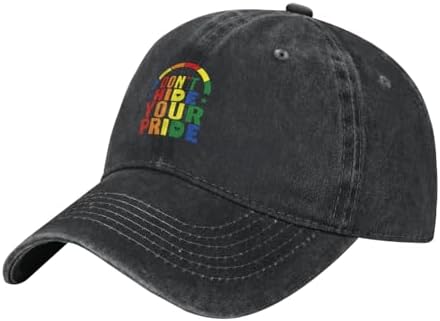 Dont Hide Your Pride Washed Denim Baseball Cap For Men Women