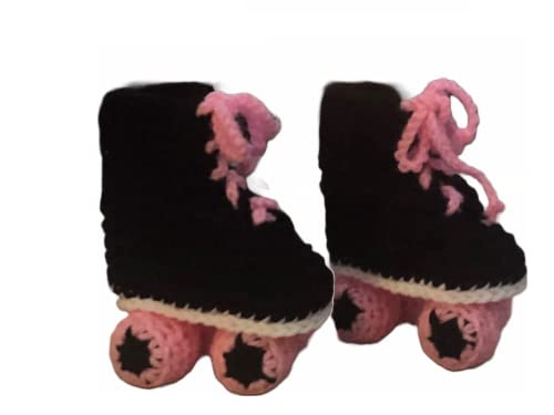Racing Style Roller Skate Baby Booties Pink