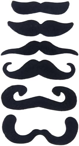 Cosela Self-Adhesive Black Fake Mustache Halloween Costume