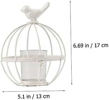 ABOOFAN Iron Candlestick Holder with Glass Bowl