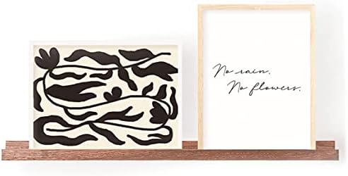 Dark Oak Floating Picture Ledge Shelf 35 in Easy Mounting Stylish Display