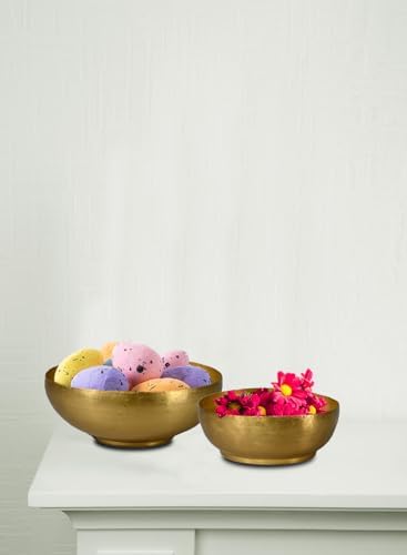 Serene Spaces Living Decorative Brass Bowl 12 Diameter
