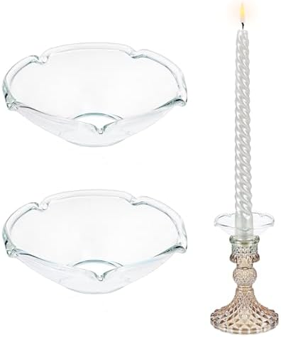 OwnMy 2PCS Glass Candle Drip Protectors