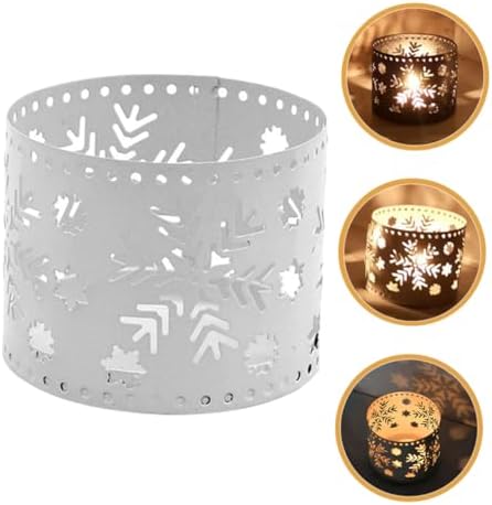 Iron Christmas Candle Holder Snowflake Design Pen Stand Decor