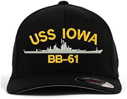 USS Iowa BB-61 Flexfit Baseball Cap Black