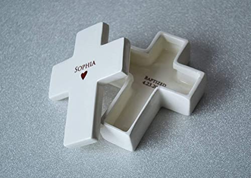 Personalized Cross Keepsake Box - Baptism First Communion Confirmation Gift