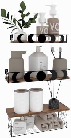 PHAREGE Moon Phase Floating Shelves Set of 3 1