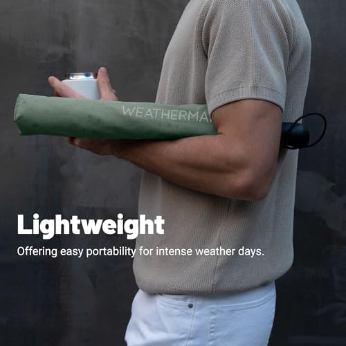 Weatherman Premium Collapsible Travel Umbrella - Windproof and Durable