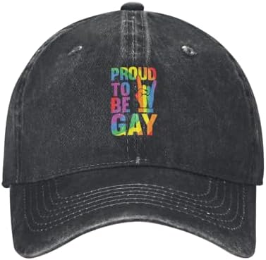 Proud to Be Gay Washed Denim Baseball Cap for Women Men