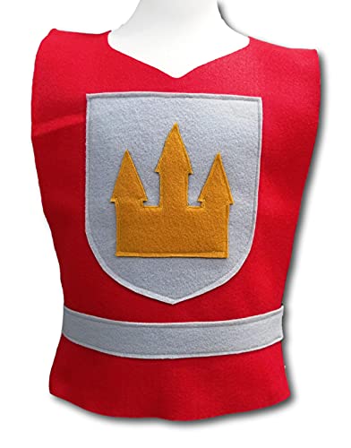 Medieval Knight Red Costume Tunic for Kids and Babies