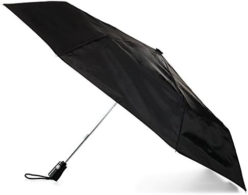Totes Automatic Open Close Water-Resistant Folding Umbrella Black