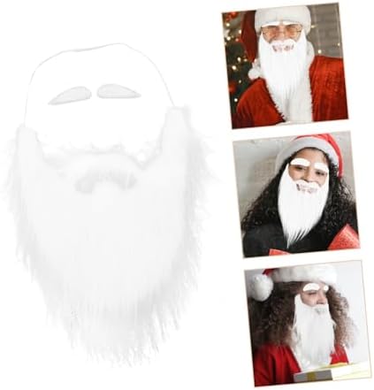 WESIEVYA 1 Set White Plush Fake Mustache Christmas Beard Halloween Props