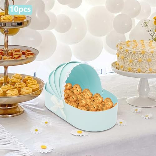 Liffshsy 10pcs Blue Cradle Flower Basket Gift Boxes